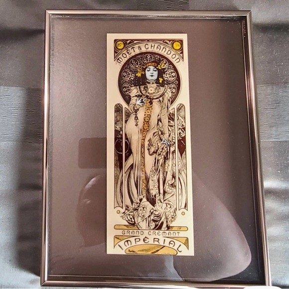 Alphonse Mucha Moet & Chardon reverse printed glass shadow box - Picture 4 of 4
